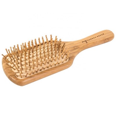 Amazon Hot Selling Bamboo Paddle Hairbrush with Bamboo Bristles for Massaging Scalp